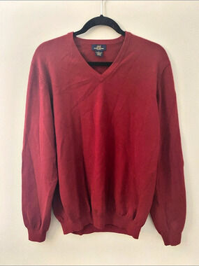 Brooks Brothers Men's Merino Wool V-Neck Sweater Size Large